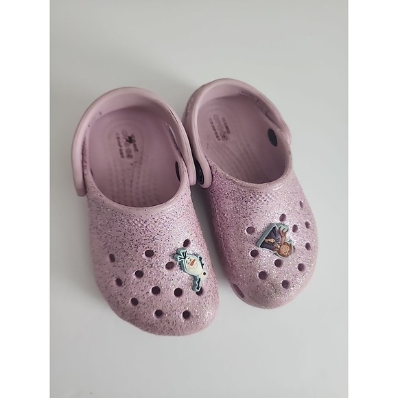 CROCS Other - Crocs Classic Clog Kids Size C8 Pink Sparkle Casual Outdoor Shoes